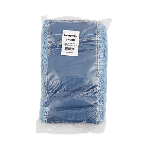 Image of Boardwalk® Dust Mop Head, Cotton/synthetic Blend, 36 X 5, Looped-End, Blue