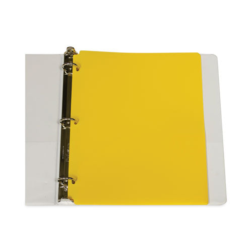 Image of C-Line® Two-Pocket Heavyweight Poly Portfolio Folder, 3-Hole Punch, 11 x 8.5, Yellow, 25/Box