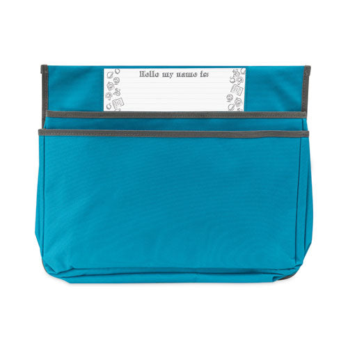 Image of C-Line® Chair Cubbies for Most Classroom Chair Styles, Medium, 16.37" x 13.5", Fabric/Vinyl, Seaside Blue