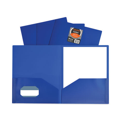 Image of C-Line® Two-Pocket Heavyweight Poly Portfolio Folder, 11 x 8.5, Blue, 25/Box