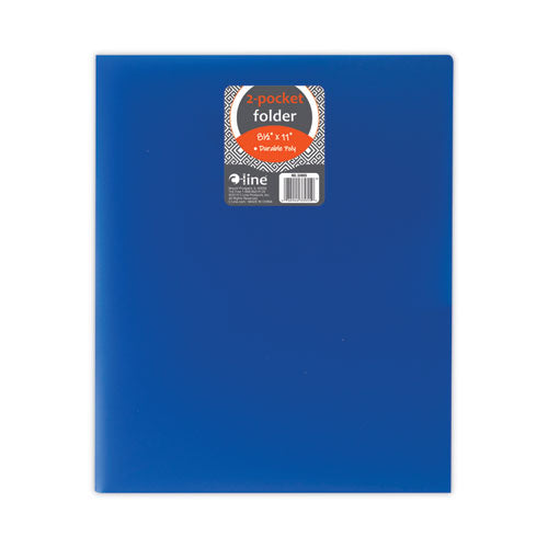 Image of C-Line® Two-Pocket Heavyweight Poly Portfolio Folder, 11 x 8.5, Blue, 25/Box
