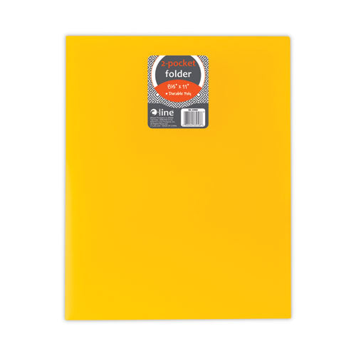 Image of C-Line® Two-Pocket Heavyweight Poly Portfolio Folder, 11 x 8.5, Yellow, 25/Box
