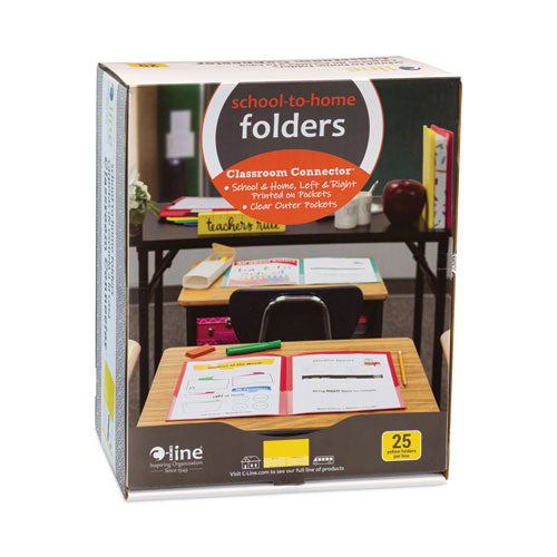 Image of C-Line® Classroom Connector Folders, 11 x 8.5, Yellow, 25/Box