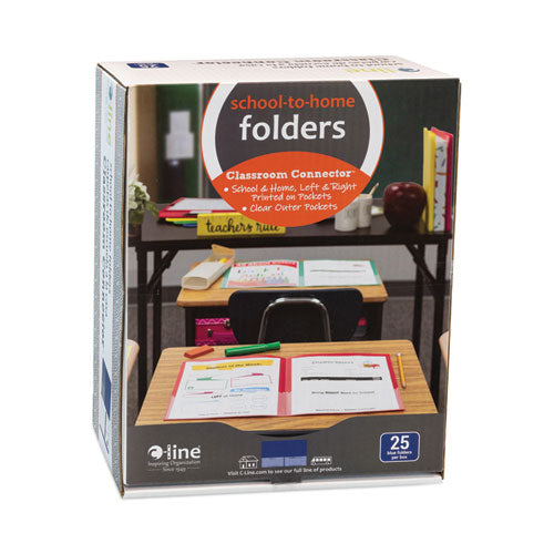 Image of C-Line® Classroom Connector Folders, 11 x 8.5, Blue, 25/Box