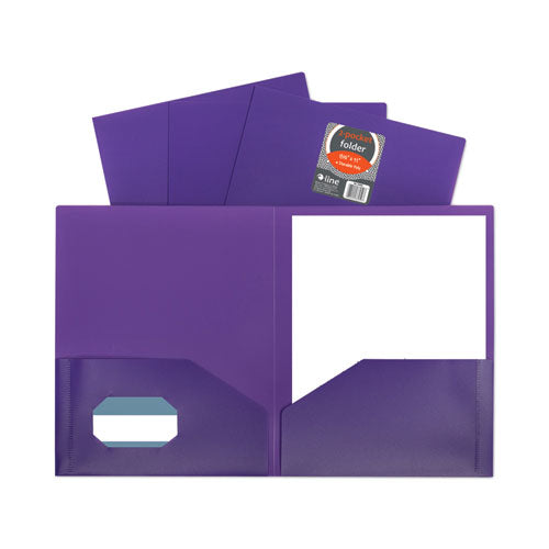 Image of C-Line® Two-Pocket Heavyweight Poly Portfolio Folder, 11 x 8.5, Purple, 25/Box