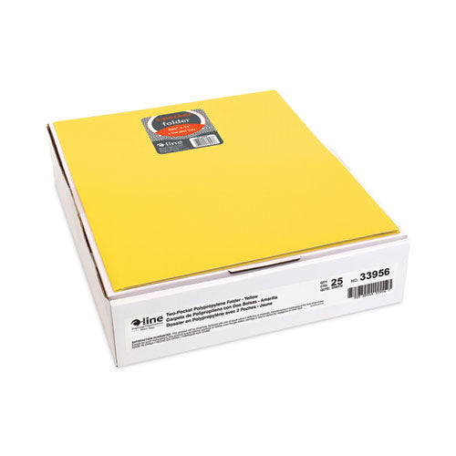Image of C-Line® Two-Pocket Heavyweight Poly Portfolio Folder, 11 x 8.5, Yellow, 25/Box