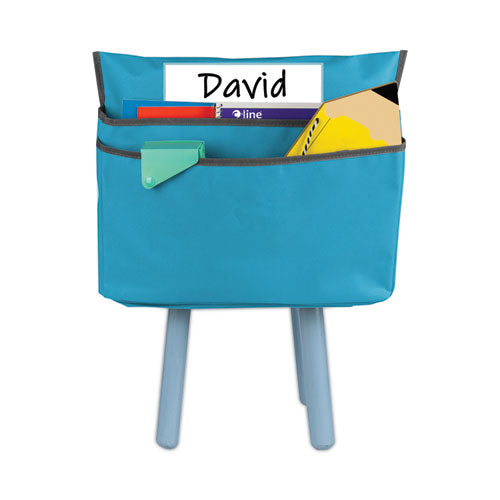 Image of C-Line® Chair Cubbies for Most Classroom Chair Styles, Medium, 16.37" x 13.5", Fabric/Vinyl, Seaside Blue