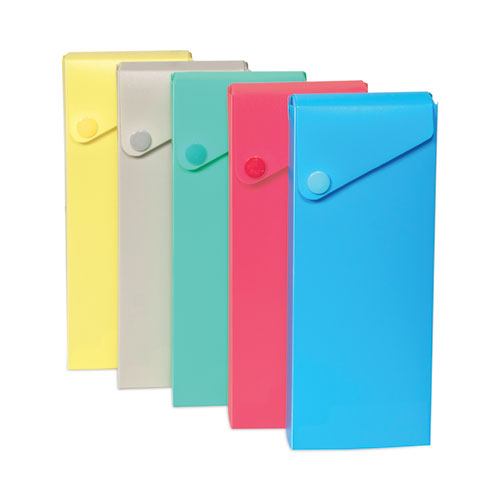 Image of C-Line® Slider Pencil Case, 2.88" x 0.6" x 9.5" to 11.43", Assorted Colors, 24/Carton