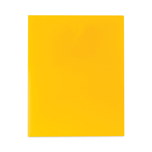 Image of C-Line® Two-Pocket Heavyweight Poly Portfolio Folder, 11 x 8.5, Yellow, 25/Box