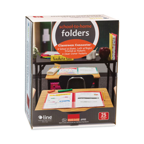 Image of C-Line® Classroom Connector Folders, 11 x 8.5, Red, 25/Box