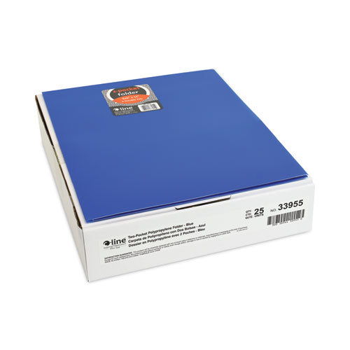 Image of C-Line® Two-Pocket Heavyweight Poly Portfolio Folder, 11 x 8.5, Blue, 25/Box