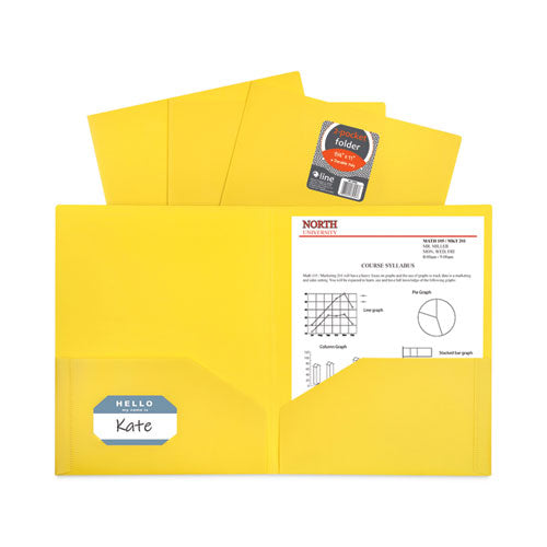 Image of C-Line® Two-Pocket Heavyweight Poly Portfolio Folder, 11 x 8.5, Yellow, 25/Box