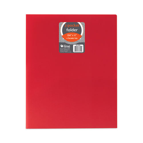 Image of C-Line® Two-Pocket Heavyweight Poly Portfolio Folder, 11 x 8.5, Red, 25/Box