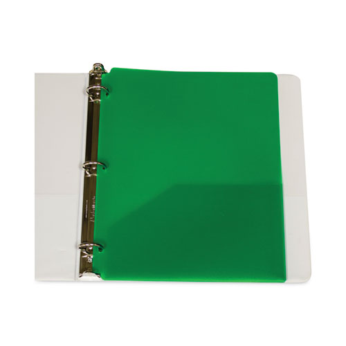 Image of C-Line® Two-Pocket Heavyweight Poly Portfolio Folder, 3-Hole Punch, 11 x 8.5, Green, 25/Box