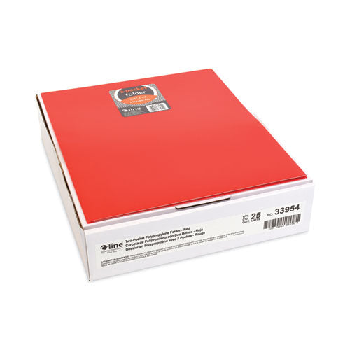 Image of C-Line® Two-Pocket Heavyweight Poly Portfolio Folder, 11 x 8.5, Red, 25/Box