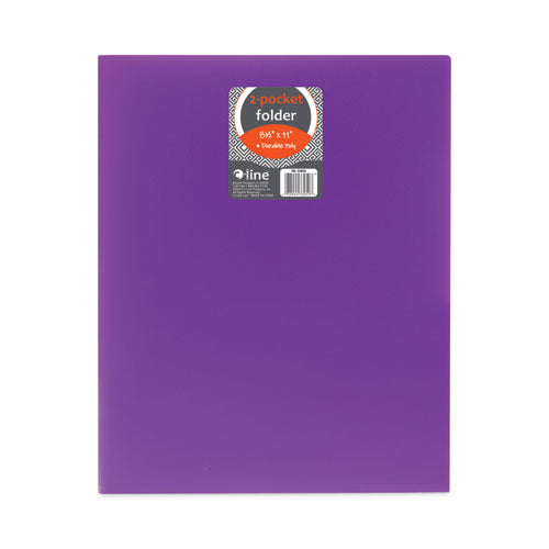 Image of C-Line® Two-Pocket Heavyweight Poly Portfolio Folder, 11 x 8.5, Purple, 25/Box