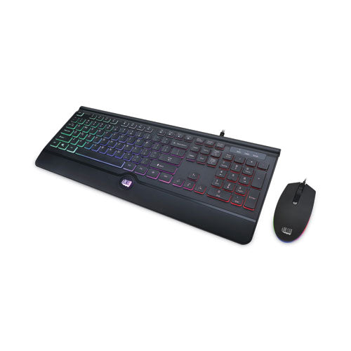 Image of Adesso Backlit Gaming Keyboard and Mouse Combo, USB, Black