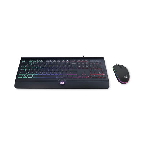 Image of Adesso Backlit Gaming Keyboard and Mouse Combo, USB, Black
