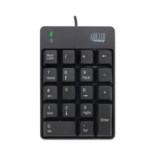 Image of Adesso Spill-Resistant 18-Key Numeric Keypad, Black