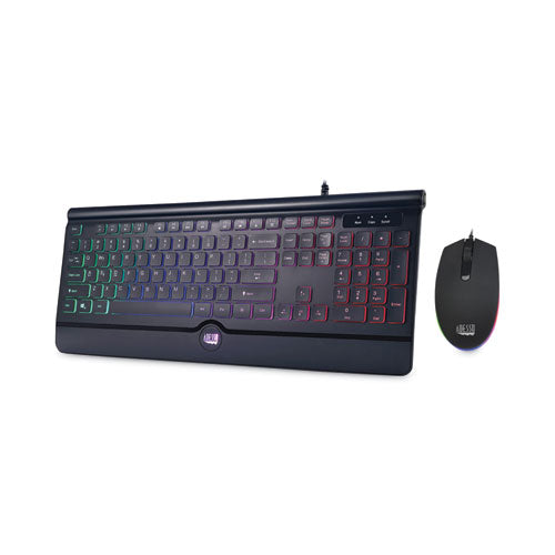 Image of Adesso Backlit Gaming Keyboard and Mouse Combo, USB, Black