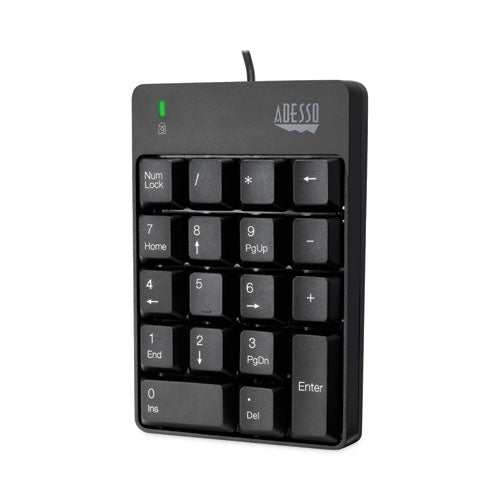 Image of Adesso Spill-Resistant 18-Key Numeric Keypad, Black