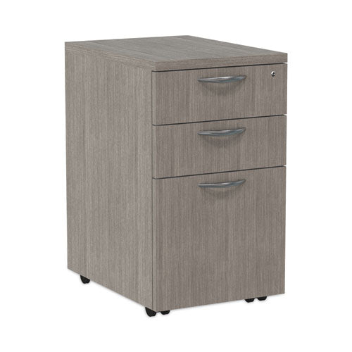 Image of Alera® Alera Valencia Series Mobile Pedestal File, Left/Right, 3-Drawer: Box/Box/File, Legal/Letter, Gray, 15.88 x 20.5 x 28.39