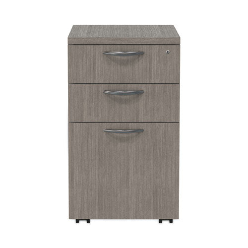 Image of Alera® Alera Valencia Series Mobile Pedestal File, Left/Right, 3-Drawer: Box/Box/File, Legal/Letter, Gray, 15.88 x 20.5 x 28.39