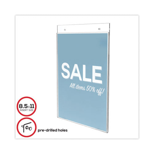 Image of deflecto® Classic Image Wall-Mount Sign Holder, Portrait, 8.5 x 11, Clear