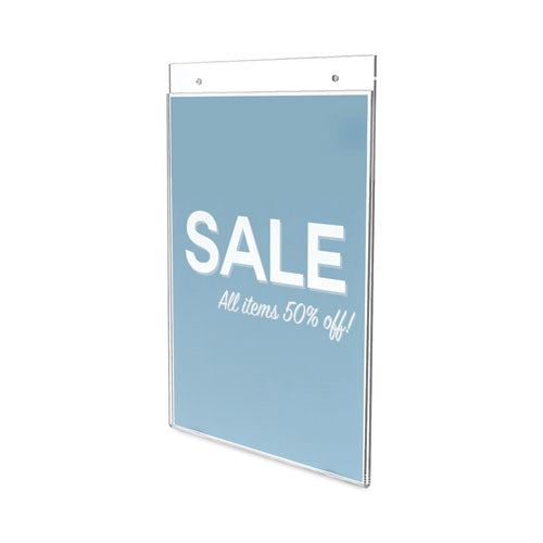 Image of deflecto® Classic Image Wall-Mount Sign Holder, Portrait, 8.5 x 11, Clear