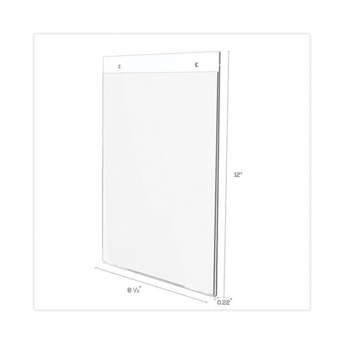 Image of deflecto® Classic Image Wall-Mount Sign Holder, Portrait, 8.5 x 11, Clear