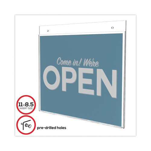 Image of deflecto® Classic Image Wall-Mount Sign Holder, Landscape, 11 x 8.5, Clear