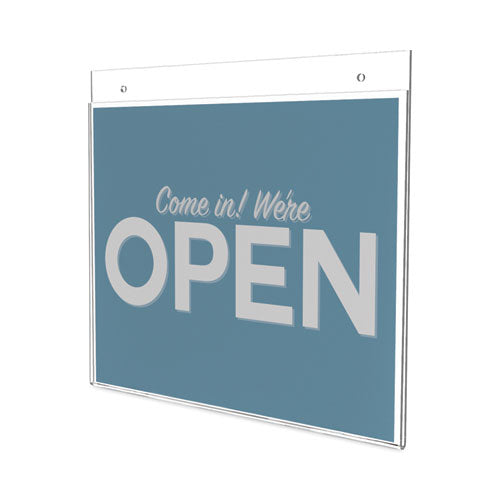 Image of deflecto® Classic Image Wall-Mount Sign Holder, Landscape, 11 x 8.5, Clear