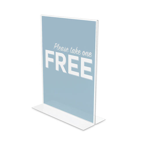 Image of deflecto® Classic Image Double-Sided Sign Holder, 8.5 x 11 Insert, Clear