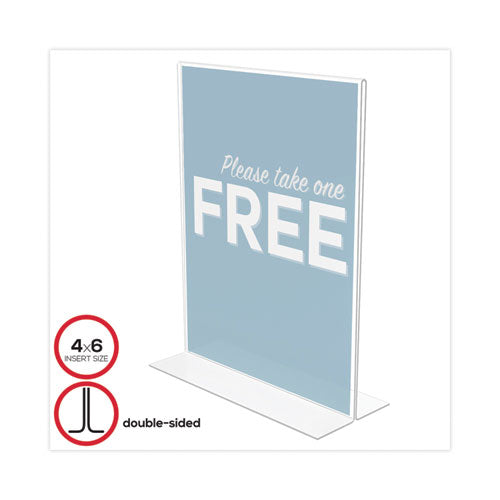 Image of deflecto® Classic Image Double-Sided Sign Holder, 8.5 x 11 Insert, Clear