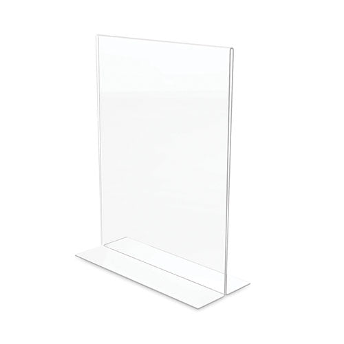 Image of deflecto® Classic Image Double-Sided Sign Holder, 8.5 x 11 Insert, Clear