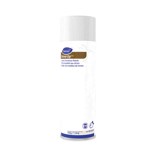 Image of Diversey Shine-Up Furniture Cleaner, Lemon Scent, 13.8 oz Aerosol Spray, 12/Carton