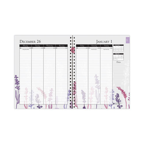 Image of House of Doolittle Recycled WildFlower Weekly/Monthly Planner, WildFlower Artwork, 11 x 8.5, Gray/White/Purple Cover, 12-Month (Jan-Dec): 2025