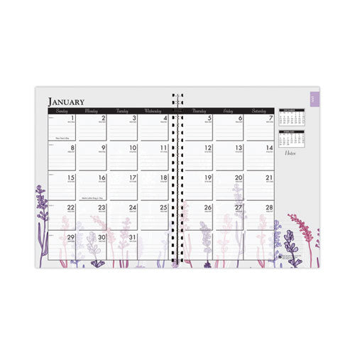 Image of House of Doolittle Recycled WildFlower Weekly/Monthly Planner, WildFlower Artwork, 11 x 8.5, Gray/White/Purple Cover, 12-Month (Jan-Dec): 2025