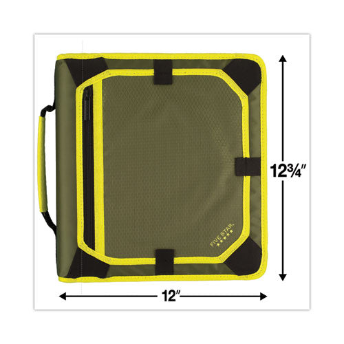 Image of Five Star® Zipper Binder and Expansion Panel, 3 Rings, 2" Capacity, 11 x 8.5, Assorted