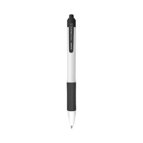 Image of Zebra® Sarasa Dry X20+ Gel Pen, Retractable, Fine 0.7 mm, Black Ink, White/Black Barrel, Dozen