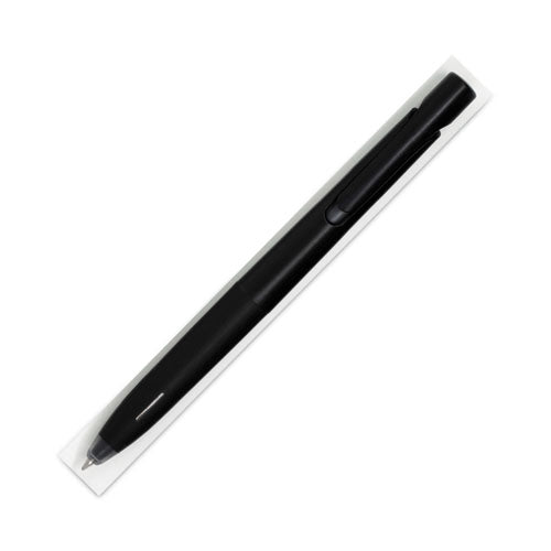 Image of Zebra® bLen Gel Pen, Retractable, Fine 0.7 mm, Black Ink, Black Barrel, Dozen