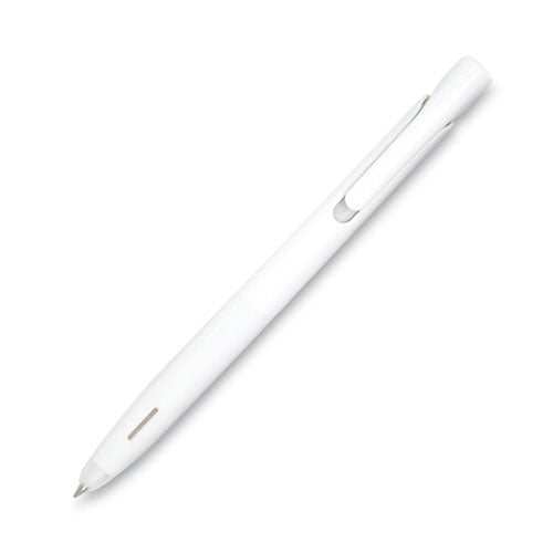 Image of Zebra® bLen Gel Pen, Retractable, Fine 0.7 mm, Black Ink, White Barrel, Dozen