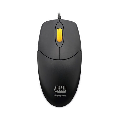 Image of Adesso iMouse W3 Waterproof Antimicrobial Mouse with Magnetic Scroll Wheel, USB 2.0, Left/Right Hand Use, Black