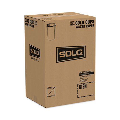Image of SOLO® Symphony Treated-Paper Cold Cups, 12 oz, White/Beige/Red, 100/Bag, 20 Bags/Carton