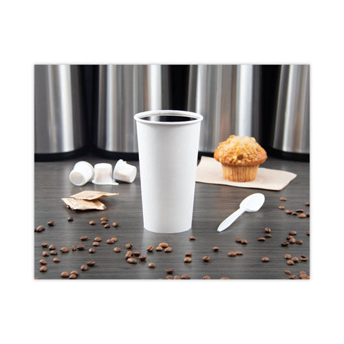 Image of SOLO® Single-Sided Poly Paper Hot Cups, 20 oz, White, 600/Carton