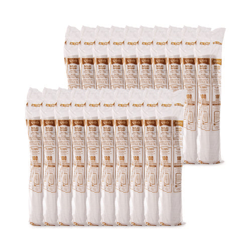 Image of SOLO® Traveler Dome Hot Cup Lid, Fits 8 oz Hot Cups, Plastic, White, 100/Pack, 10 Packs/Carton