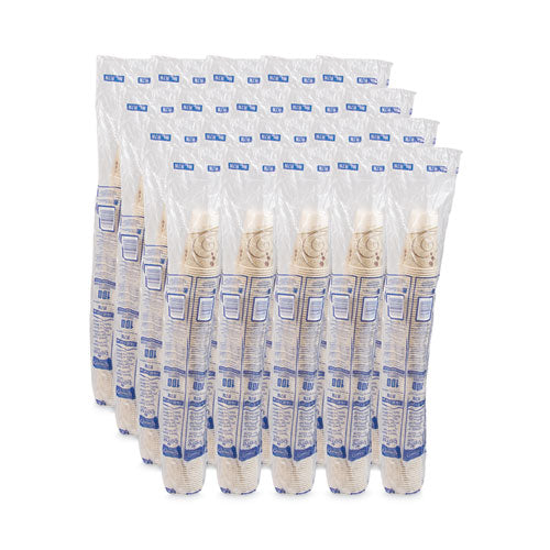 Image of SOLO® Symphony Design Wax-Coated Paper Cold Cups, 7 oz, Beige/White/Red, 100/Sleeve, 20 Sleeves/Carton