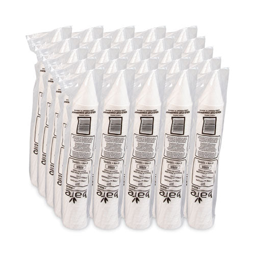 Image of SOLO® Bare Eco-Forward Treated Paper Cone Cups, 4.25 oz, White, 200/Bag, 25 Bags/Carton