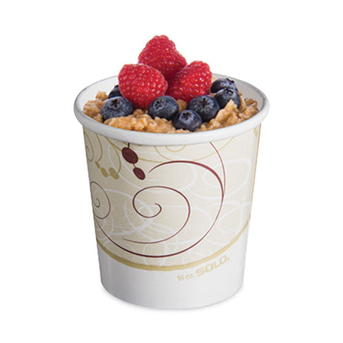 Image of SOLO® Flexstyle Double Poly Paper Containers, 16 oz, Symphony Design, Paper, 25/Pack, 20 Packs/Carton