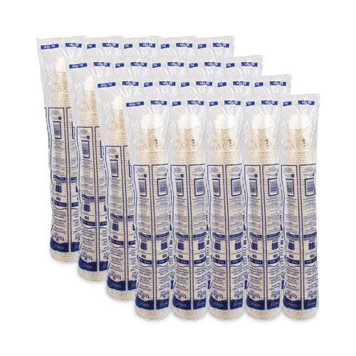 Image of SOLO® Symphony Design Wax-Coated Paper Cold Cups, 9 oz, White/Beige/Red, 100/Sleeve, 20 Sleeves/Carton